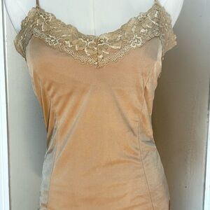 Victoria's Secret Beige Lace‎ Satin Top Vintage 2005 size Small Preloved!Size S